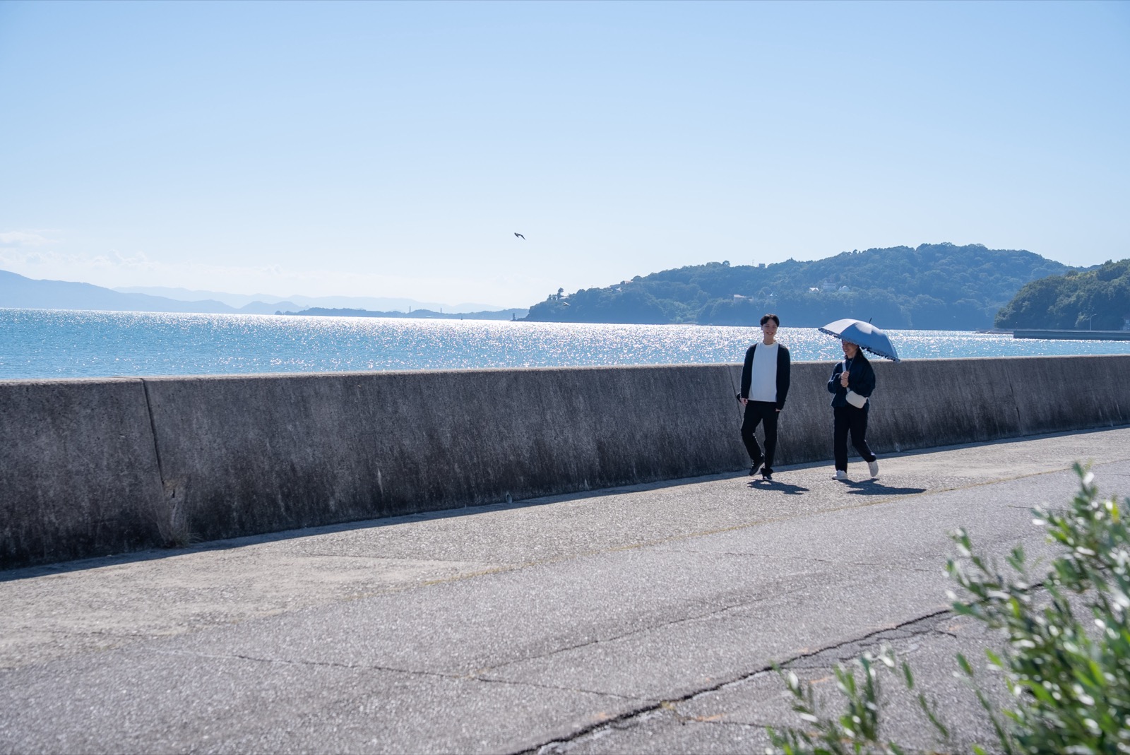 牛窓の海と堤防